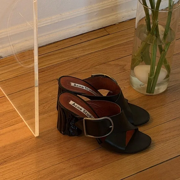 Acne Black Women's Sandals with Buckle - Picture 2 of 5